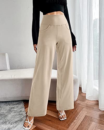 Image of Promover Wide Leg Pants for Woman Yoga Pants with Pockets Stretch