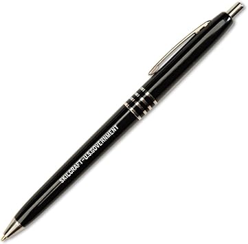 Skilcraft U.S. Government Retractable Ball Point Pen, Fine Point, Black Ink, Box of 12 7520-00-935-7135