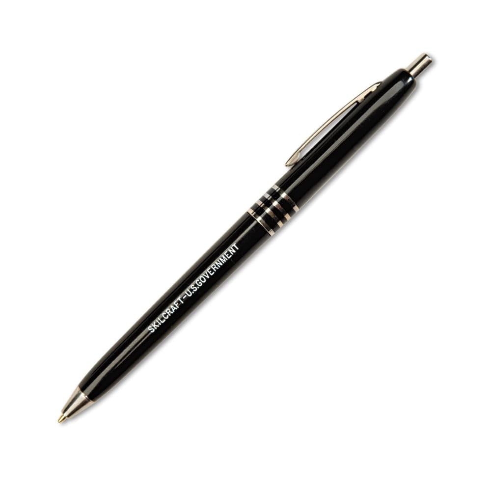 Skilcraft U S Government Retractable Ball Point Pen Fine Point Black Ink Box of 12 7520-00-935-7135