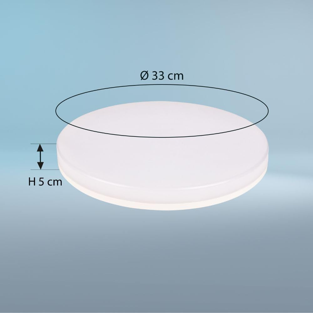 Voltman - Plafonnier rond spécial Salle de Bain IP44 (15 W 1350lm 4000K) - Blanc