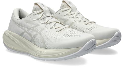 Asics Gel-Cumulus 28 Performance Running Shoes for Men, Size 42 EU, 100 Cream/Glacier Grey