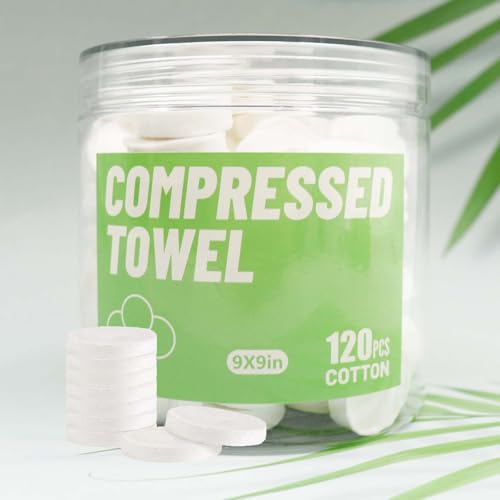 Magic Cotton Wipes - High-Capacity Travel/Camping/Hiking Towels (120 Pcs/9x9