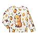 Boys Rash Guard Swim Shirt Long Sleeve UPF+ 50 Sun Shirts Quick Dry Shirt Funny Baby Capybaras for Toddler Kids Multi