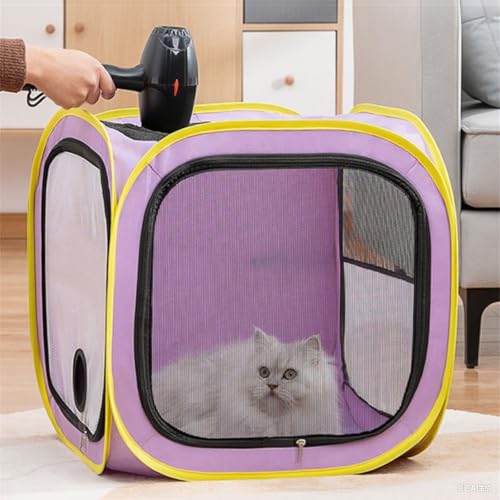 Tienda de campaña plegable Pitadue para secar mascotas evitando huidas y estrés 3