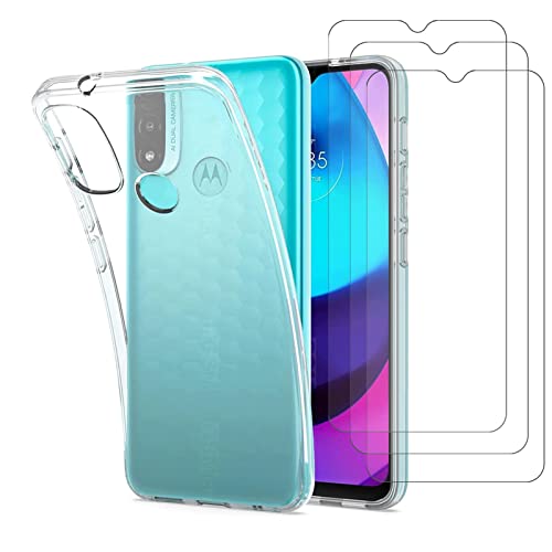 Young & Ming Compatible pour Coque Motorola Moto E20 + Verre Trempé[3 pièces], Silicone TPU Absorption de Choc et Anti-Scratch Housse Coque Cover
