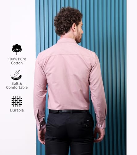 Image of CONTRARY Men's Pure Cotton Solid Stylish Casual & Formal Wear Shirt | Stylish Regular Fit Full Sleeve Comfortable Office Party Trendy Shirt - Multi Color