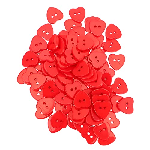 Galpada 300Pcs Decorative Fasteners Accessories Heart Sewing Red Christmas Supplies Scrapbooking Button Flatback Buttons Shape- Resin Lovely Ornaments Beautiful Diy Embellishments #TOP5