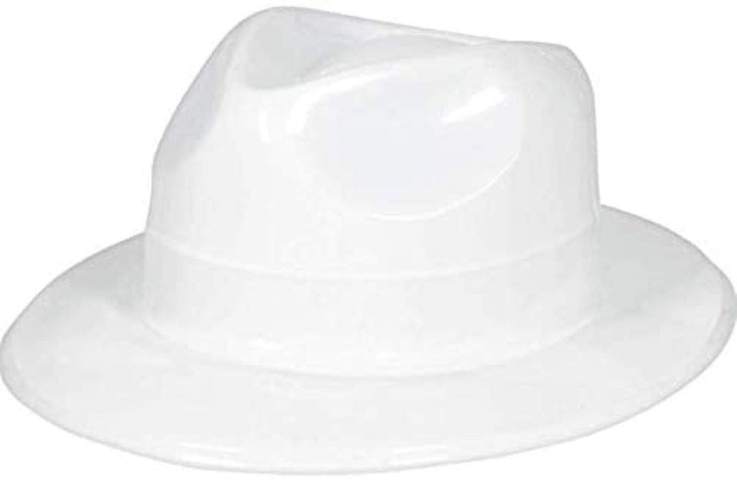 amscan Disco Fever 70's Party Lime Green Fedora Hat Accessory, Plastic, 4" x 10" x 12"