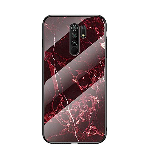 Jiajihua Funda Compatible con Xiaomi Pocophone F1,Compatible con Xiaomi Poco F1 M1805E10A 【Panel de PC + Vidrio Templado + Silicona TPU】 Funda para teléfono a Prueba de Golpes 3 en 1 Red