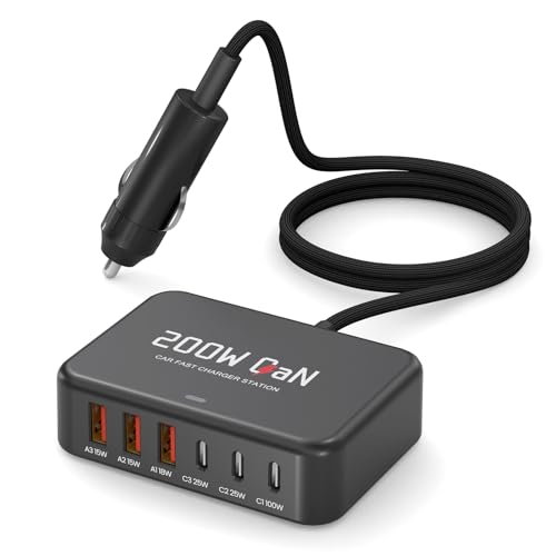 Chargeur de voiture USB C puissant adaptateur allume-cigare pour PC Lenovo, iPhone