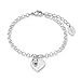s.Oliver Armband Edelstahl Damen Armschmuck, mit Kristall, 17+3 cm, Silber, Herz, Kommt in Schmuck Geschenk Box, 9023998