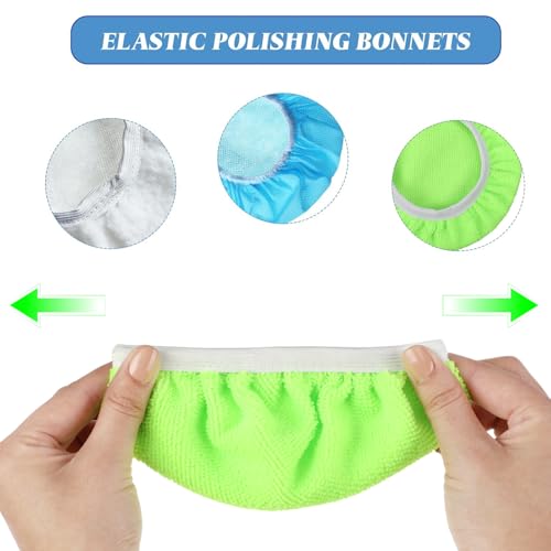 Image of Mudder 5-6 Inches 20 Pcs Car Orbital Buffer Polisher Pad Bonnet, Green
