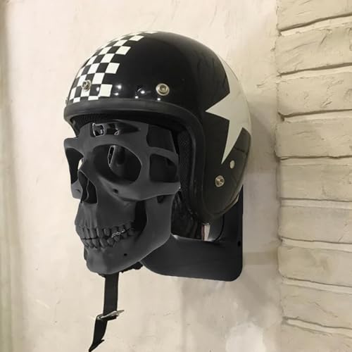 Soporte de casco de cráneo gótico colgador de pared para accesorios de moto 5