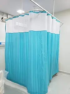 Ankit Enterprises Polyester Hospital ICU/Clinic/Ward Curtain (Sea Green, 6 X 7 ft), Grommets