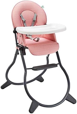 Sufei Baby High Chairs from 6 Months Foldable,Portable Dining Chair with Removable Tray, Booster Seat Table, Comfortable Cushion,Easy to Assemble,for Boys and Girls,Pink