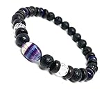 Unisex Gemstone Bracelet for Mental Well-being, Focus, Clarity, Anti Anxiety, thyroid, sleep, Stress Relief, Sleep aid, Lava stones, Fluorite,Lapis,Amethyst, Oil Diffuser,Aromatherapy