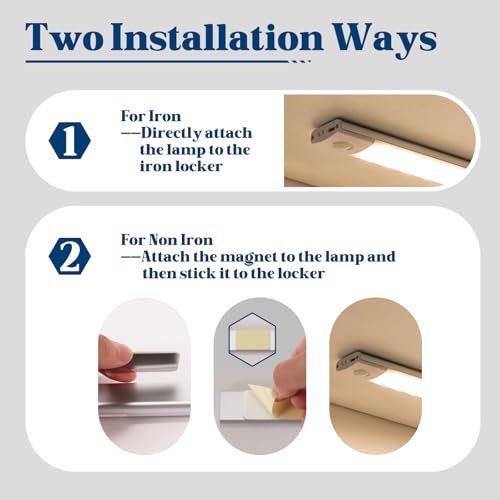 Image of 2 Pack Magnetic Locker Light,LED Motion Sensor Cabinet Light with 3 Color Temps for Dorm Room,Portable School Locker Decorations Accessories Closet Lights for Girls