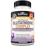 BioSchwartz Glutathione Supplement 500mg - Liver Detox with Quercetin, Vitamin C, Milk Thistle, Alpha Lipoic Acid - Immune Support Pill - Enhanced Immunity Defense Health Formula - 60 Capsules
