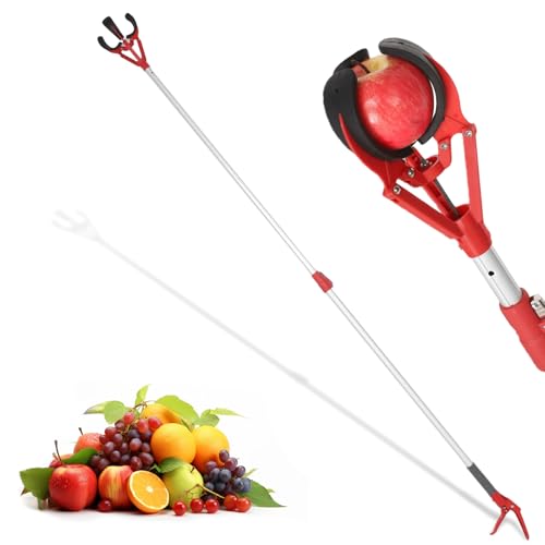 Fruit Picker Pole with Basket Telescoping, 4.3 to 7.5 ft