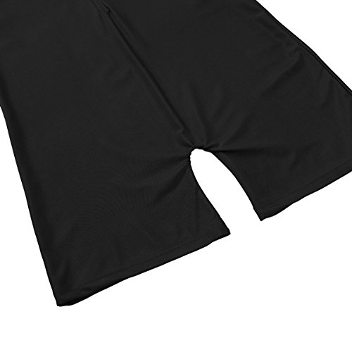 iiniim Herren Body Zip Einteiler Herrenbody Männerbody Elastisches Overall Fitness Sportbody Unterhemd Unterwäsche M-XXL A Schwarz XL