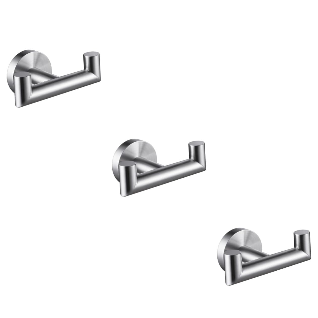 3 Perchas Dobles De Acero Inoxidable Para Toallas Para Montar En La Pared Para Baño Cocina Abrigos Y Ropa.