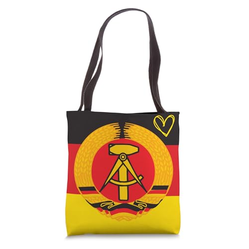 East Germany Flag GDR Heart Proud DDR History Tribute Tote Bag