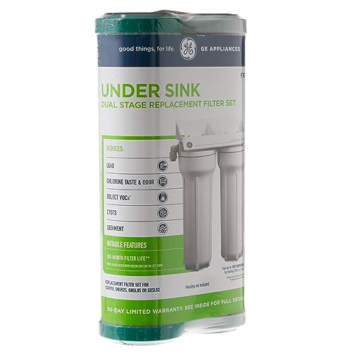 Image of GE SmartWater FXSVC Under Sink Water-Filter, Replacement for Water Filtration System, Reduces Sediment & Other Impurities, Replace Every 6 Months, 2 Filters (Pack of 3)