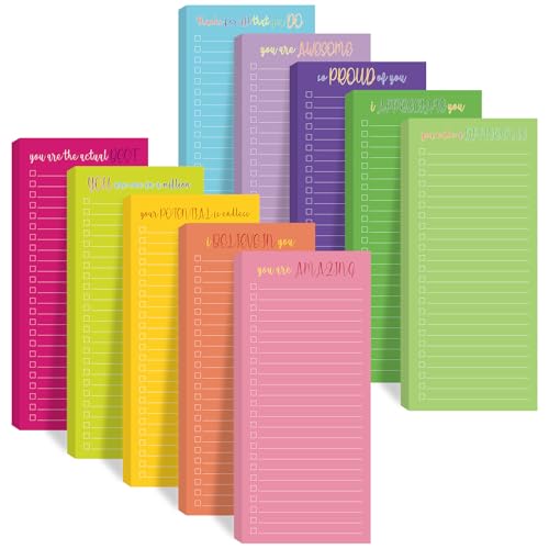 Image of Censen 10 Pack 500 Sheets to Do List Notes Daily Checklist Notepad with 50 Sheets Undated Memo Pad Color Block Shopping List Weekly Plan Notepad Organizer Planners(Colorful,Motivation Words)