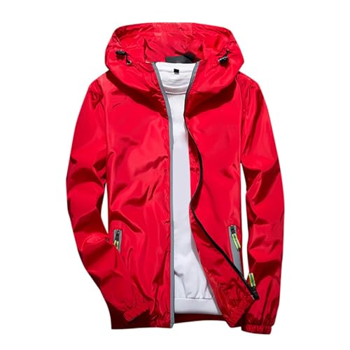 uxxnjfg Impermeabile Uomo Giacca Softshell Bomber Trekking Antipioggia Giacca Inverno Uomo Leggero Running Vestiti Abbigliamento Estiva Moto I Miei Ordini Giubbotto Rosso XL