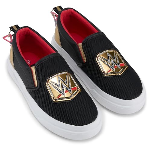 WWE Boys Championship Belt Sneakers - John Cena, Roman Reigns, Seth Rollins World Wrestling Champion Belt Slip On Shoes