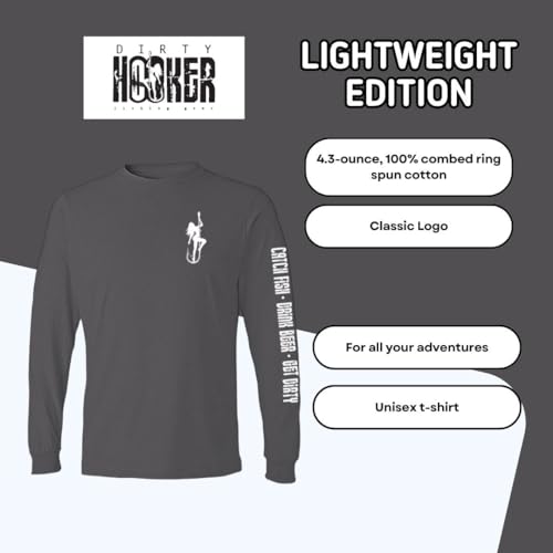 Dirty Hooker Lightweight Long Sleeve Fishing Shirts for Men and Women - Long Sleeve Shirts for Men Classic Logo3