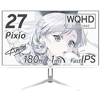 Amazon.co.jp: Pixio PX278 WAVE White Gaming Monitor, 27-Inch