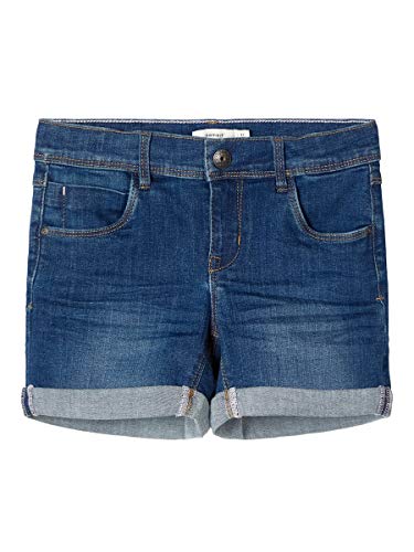 NAME IT Nkfsalli Dnmteja 3323 Shorts Noos Pantalones Cortos, Mezclilla Azul Oscuro, 116 para Niñas