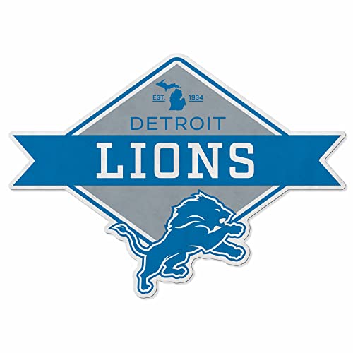 Rico Industries NFL Detroit Lions Diamond Shape Cut Pennant - Home and Living Room Décor - Soft Felt EZ to Hang 18x0.10x18