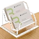 SANRUI Acrylic Business Card Holder for Desk, Creative Slanted Design Business Card Display for Desk, Clear Business Card Stand for Office/Home/Trade Shows,2-Slot