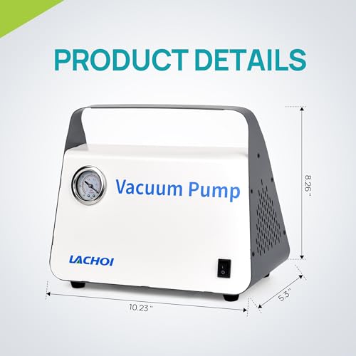 Lachoi Lab Vacuum Pump Portable Oilless Diaphragm Vacuum Filtration 15L/Min Flow Rate Oill Free Vacuum Positive And Negative Pressure For Laboratory With Rubber Tube thumb #5