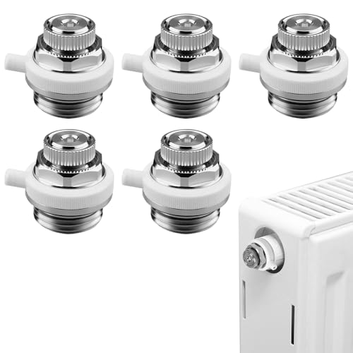 5 Stück Automatischer Heizkörper, Entlüfter 1/2' Messing vernickelt,...