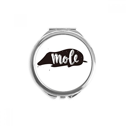 Miroir de poche taupe noir et blanc pour maquillage en voyage et miroir de sac