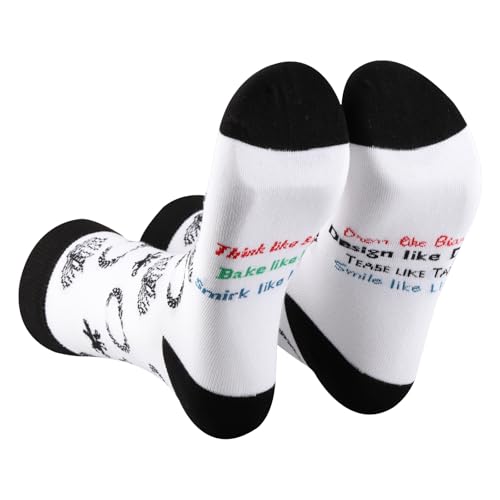 PXTIDY 2 Pairs KOTLC Socks Book Fans Gift - Think Like S (Unisex, One Size, Regular, Fashion, Letter Print, 80% Combed Cotton, 17% Polyester, 3% Elastane)