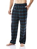 CQR CLSL Herren Schlafanzughose, 100% Baumwolle, Kordelzug Freizeithose, Flanell kariert, weiche Schlafhose mit Taschen, Hpj100 1pack - Navy & Blue, XL