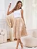 Bridesmay Sparkly Sequin Pleated Skirts Knee Lengt... #3