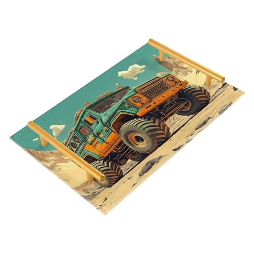 NFMILI Monster Car Vanity Tray Rectangle Acrylic Bathroom Tray Serving Trays for Centerpieces Modern Home Decor for Kitchen Bathroom Bedroom Living Room 7.9 × 11.8 inch