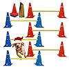Dog Agility Hurdle Cone Set Dog Agility Set Include 12 Agility Cones 6 Agility Rods Dog Agility Equipment with Carry Bag