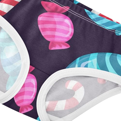 Toddler Underwear Floral 2t Cotton Cute Panties Girl Flower Briefs Kids Undies Colorful Candies Black4