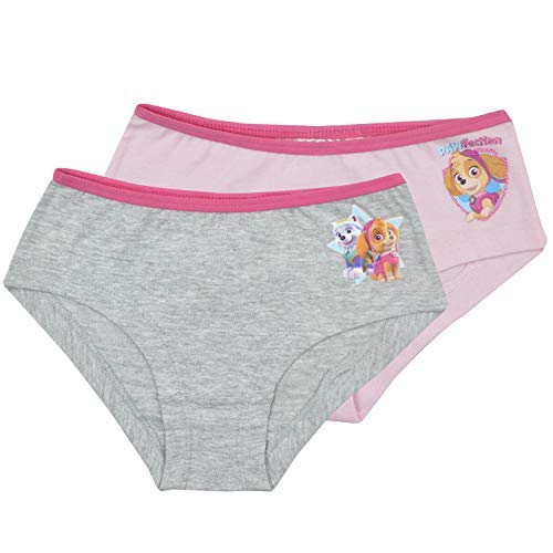 PAW PATROL Girls Schlüpfer Cotton, 2er Pack, Rosa und Grau (98/104)