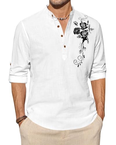 Image of Zombom Men's Cotton Polyester Blend Mandarin Collar Self One Design Printed Full Sleeve Casual Short Kurta