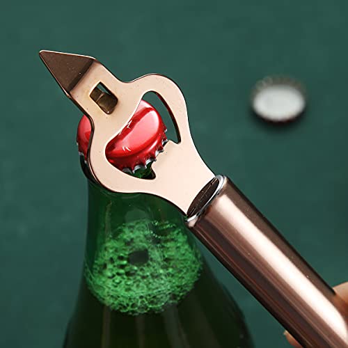 Berglander Rose Gold Bottle Opener, Stainless Steel Beer Bottle Can Opener, Sturdy And Durable Kitchen Gadgets With Titanium Rose Gold Plating #TOP5