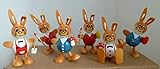  vielesguenstig-2013 6 Verschiedene Osterhasen Kugelhasen Deko Ostern Tischdeko Tafel Holz