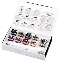 Maletin Especias Gin Tonic Kit Especias para Gin Tonic de La Barraca - Set 8 Botánicos Ginebra: Pimienta, Enebro, Petalos de Rosa, Canela, Hibisco, Cárdamo, Limón y Regaliz - ENOVINOS
