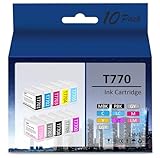 CULater T770 T7701 UltraChrome PRO10 Remanufactured Ink Cartridge T770120-T771020 Replacement for SureColor P700 Printer (10 Pack, 25ML)